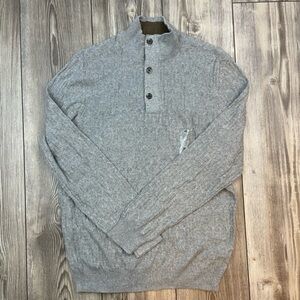 TASSO ELBA Supima Cotton Men’s Pullover Sweater in Cloudy Heather | Size Medium